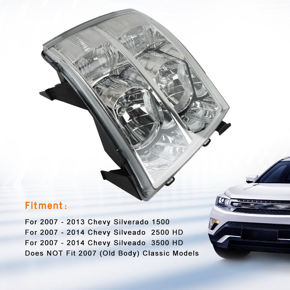2x Headlight For 2007-2013 for Chevy Silverado 1500 25962804, 25962805, 22853028
