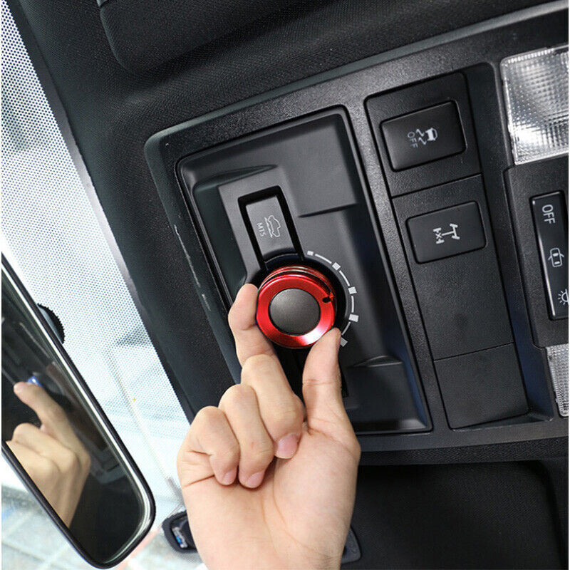 Red Aluminum Roof Reading Light Knob Ring Cover Trim for Toyota Tacoma 2016-2022