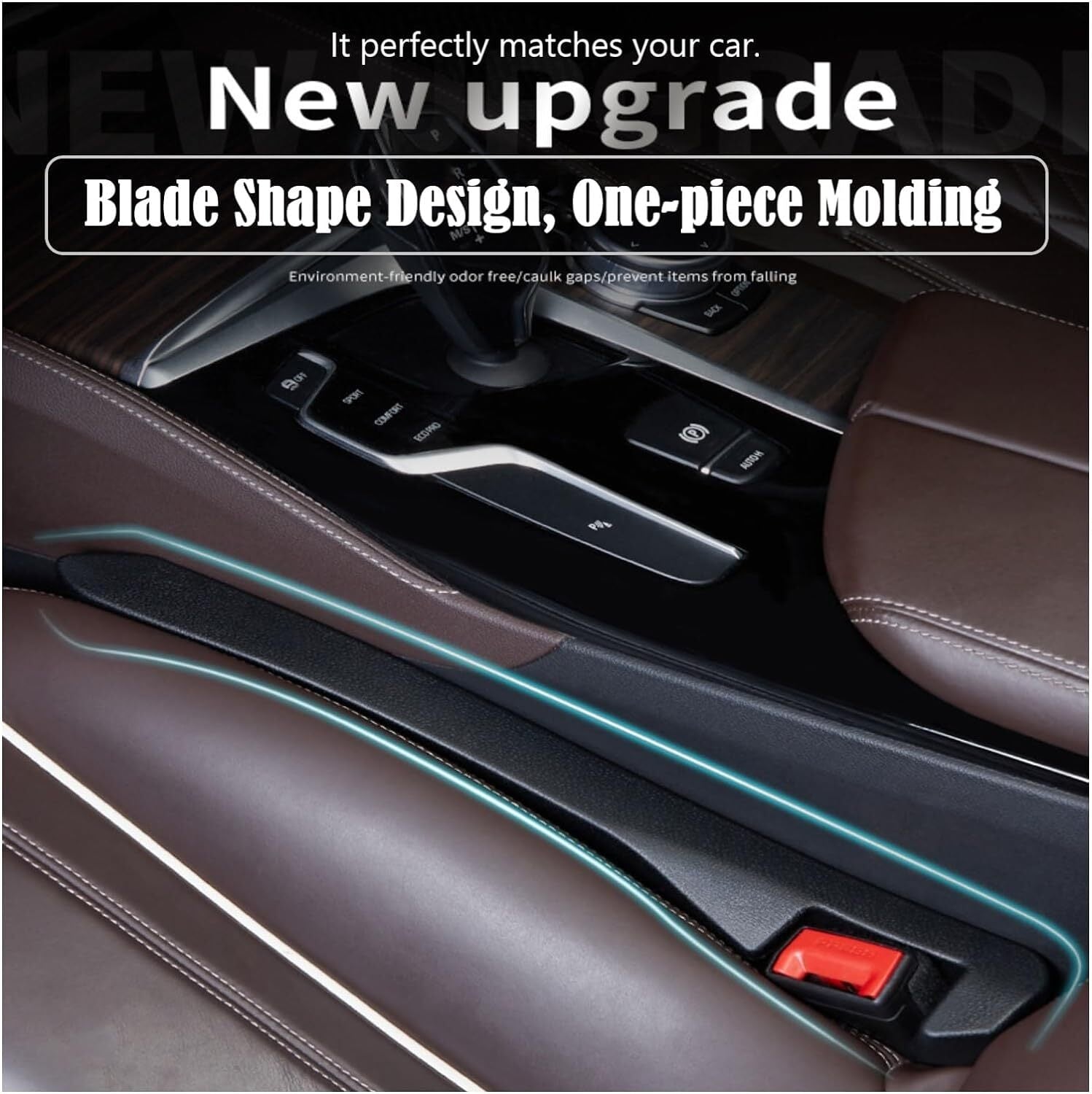 Universal for seat backrest filler for car seats; fills the space between seats and consoles.
