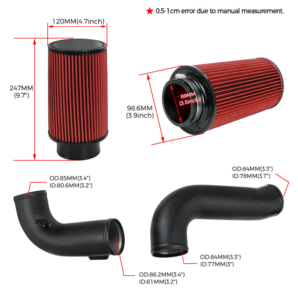 Cold Air Intake Pipe System Kit For 12-16 for BMW F30 228i 320i 328i 420i 428i 2.0T