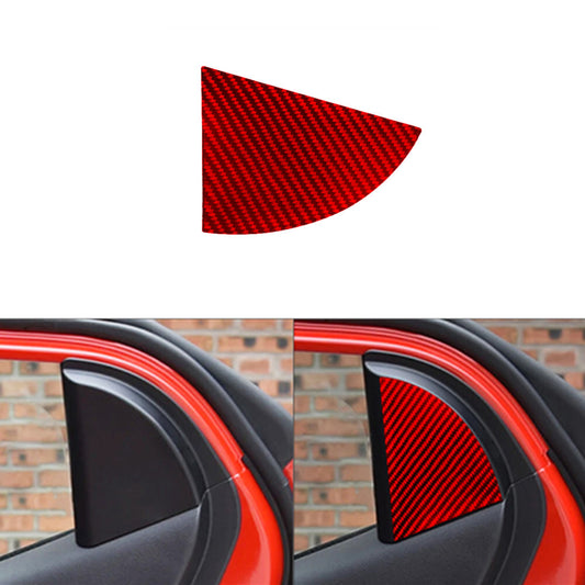 Red Carbon Fiber Rear Door Pillar Trim Cover for Hyundai for Veloster JS 2019-2022