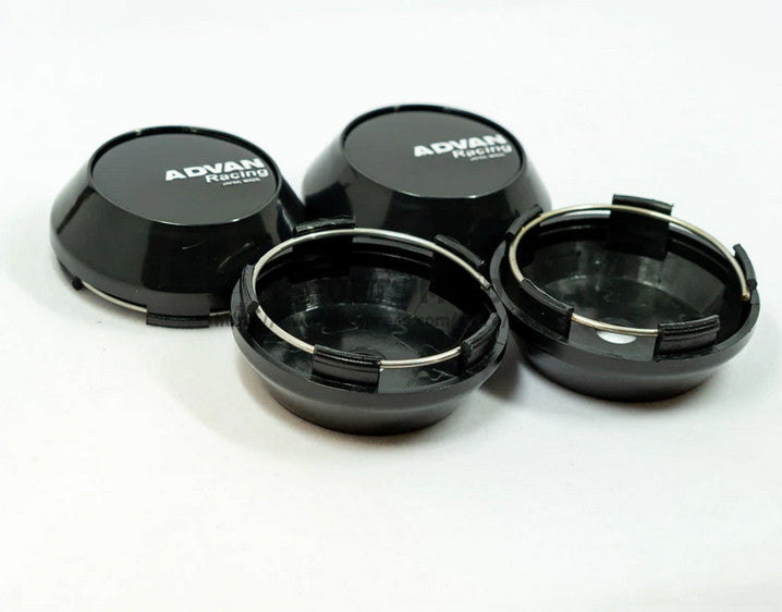 4x65mm Advan Racing Black Wheel Center Hub Cap Rim Premium RS Decal Badge