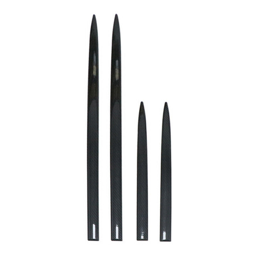 4Pcs Glossy Carbon Fiber Look Side Skirt Door Side Line Sill Garnish Body Cover