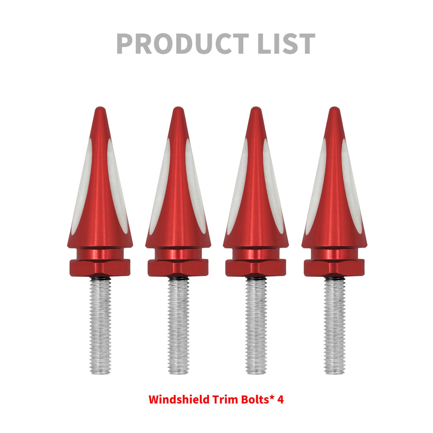 4x Red Impaler Spike Windshield Bolt Kit Fits for Harley Road Glide Wind Screen