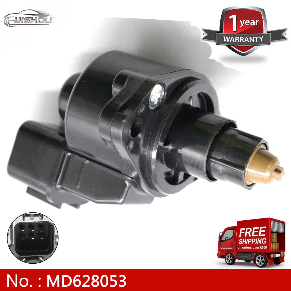 Idle air control valve MD628053 suitable for Mitsubishi 3000GT Diamante and for Kia Sorento.