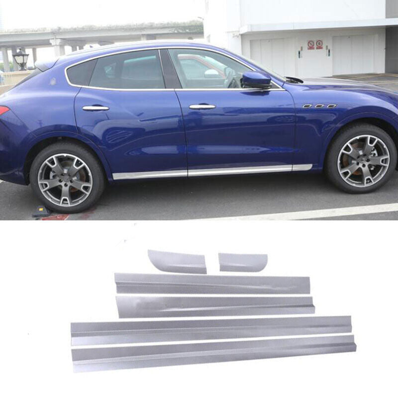 Matte Silver Body Door Side Molding Cover Trim 6P for Maserati for Levante 2017-2020