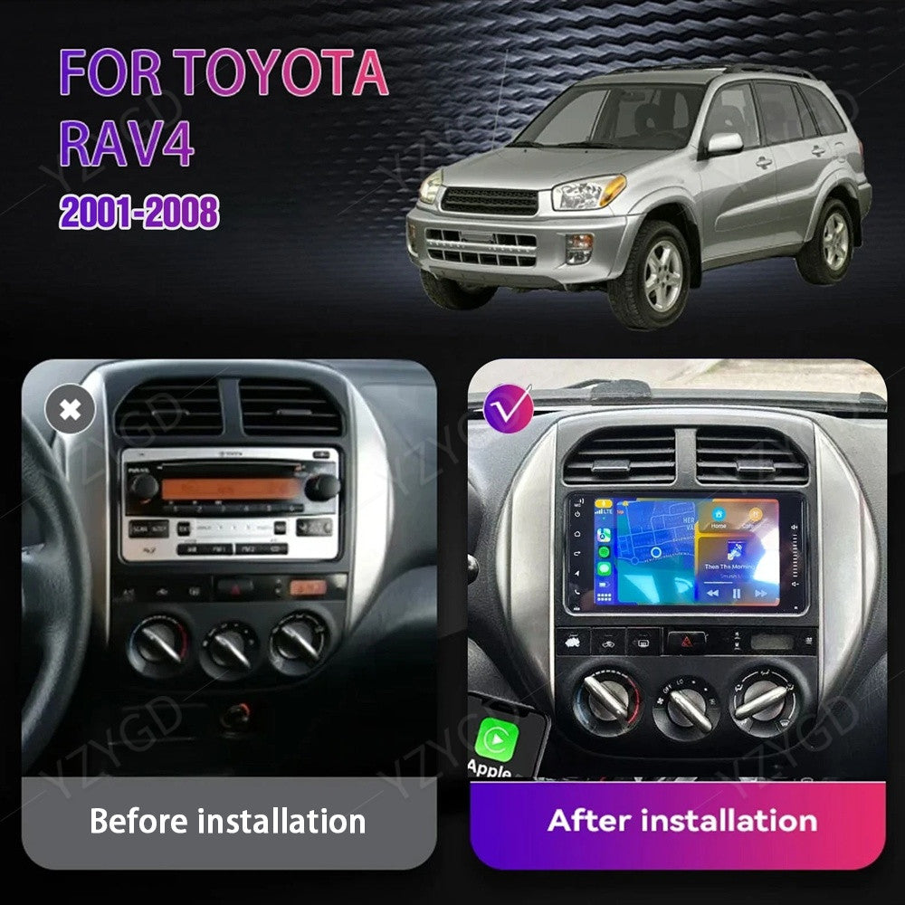 7 Carplay Android 14 for Toyota RAV4 2001-2008 Stereo Car Radio GPS Navi WIFI