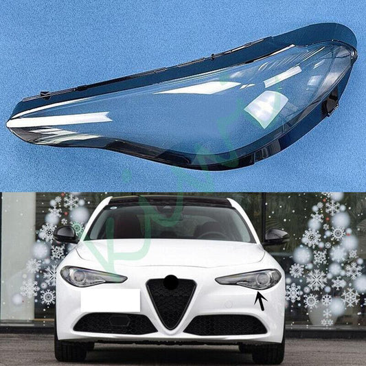 for Alfa Romeo Giulia 2017-2023 Left Side Headlight Clear Lens Cover + Sealant