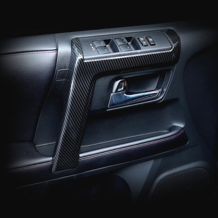 Carbon fiber interior door armrest cover trim for Toyota 4Runner 10-23