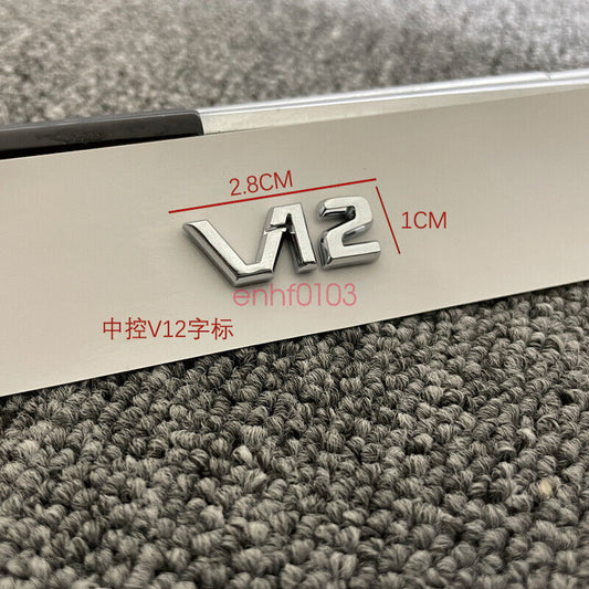 Chrome Trumpet Middle Console  V12  Emblem Badge for Maybach S