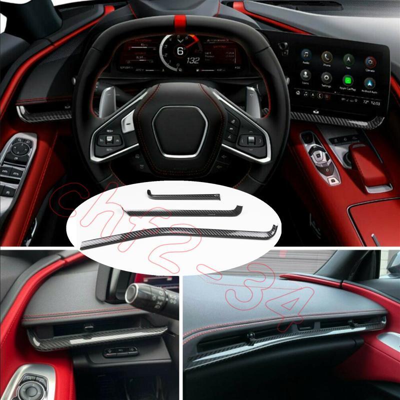 for Corvette C8 Z51 2020-2022 Dry Carbon Fiber Interior Console Dashboard Panel