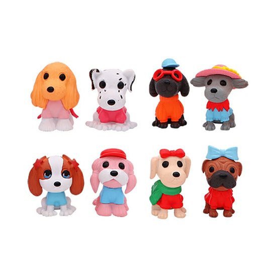 8Pcs Different Shapes for Mini Puppy Dog Cute Car Decoration Simulation Home Display