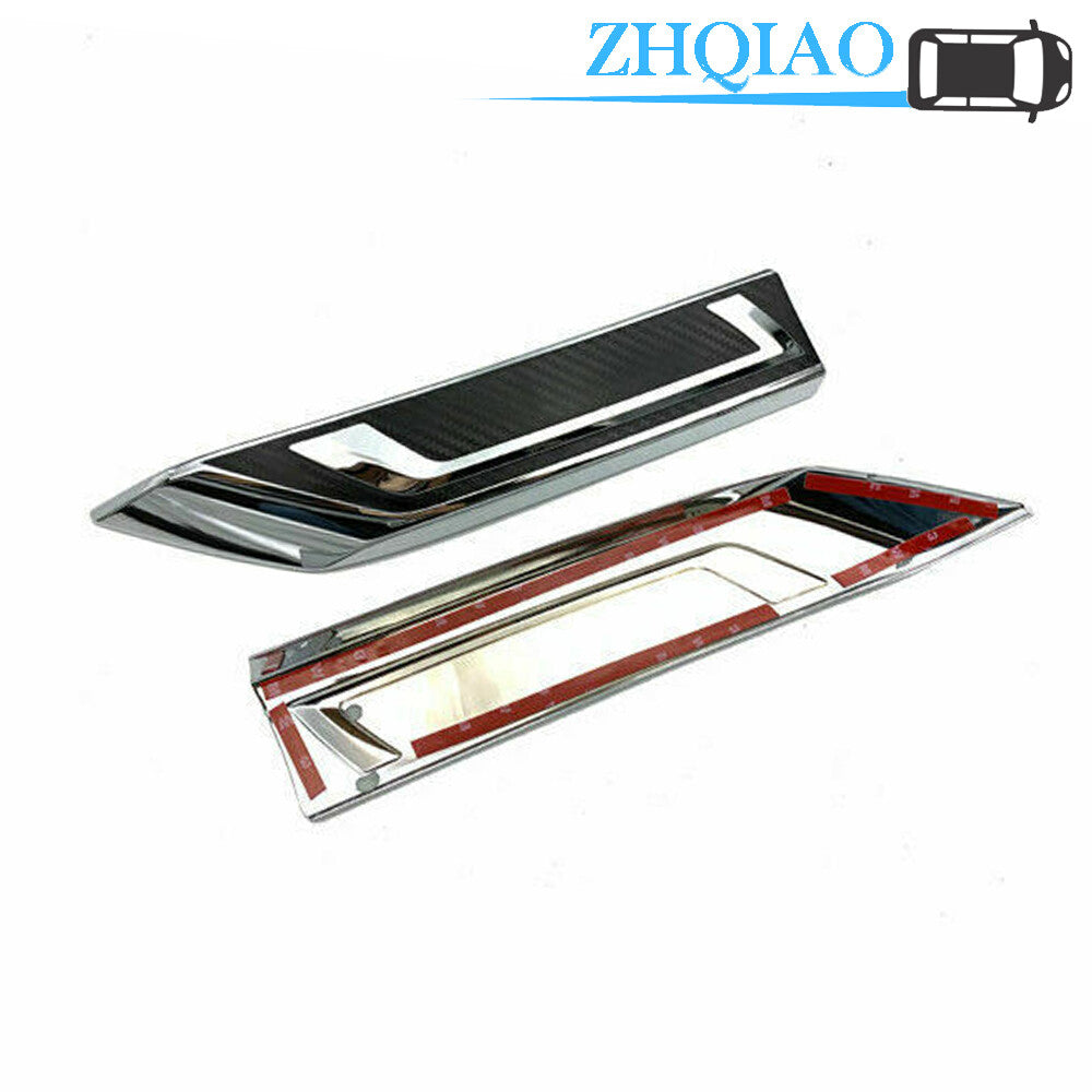 2pcs Carbon Fiber  Chrome Front Grille Stripes Cover Trim Fits for Toyota Rav4 2019
