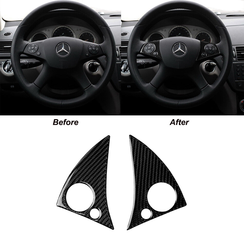 Carbon Fiber Steering Wheel Knob Trim for Mercedes-Benz C-Class W204 2007-2010