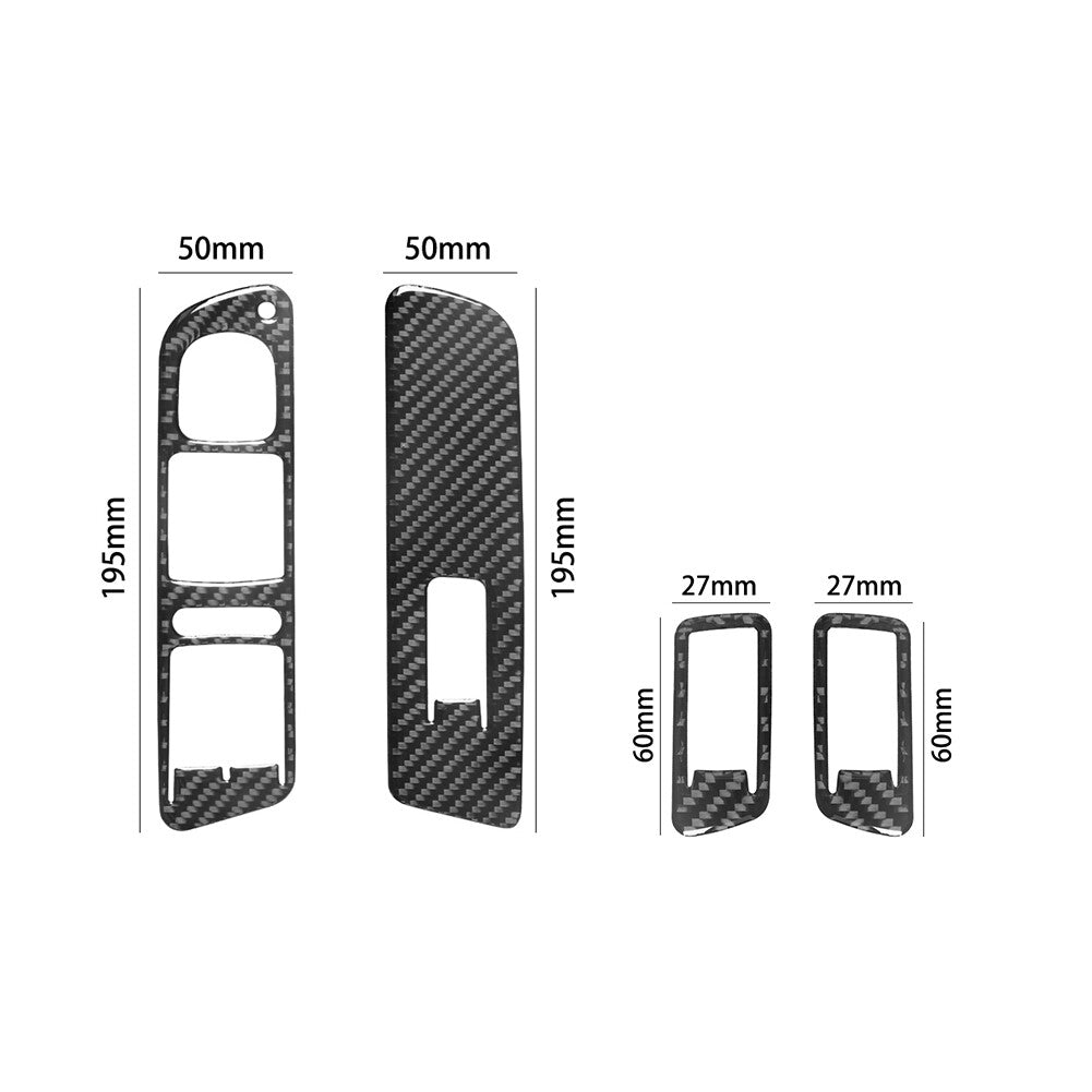 4Pcs Carbon Fiber Door Windows Lift Switch Trim for Volkswagen for Tiguan 2013-2017