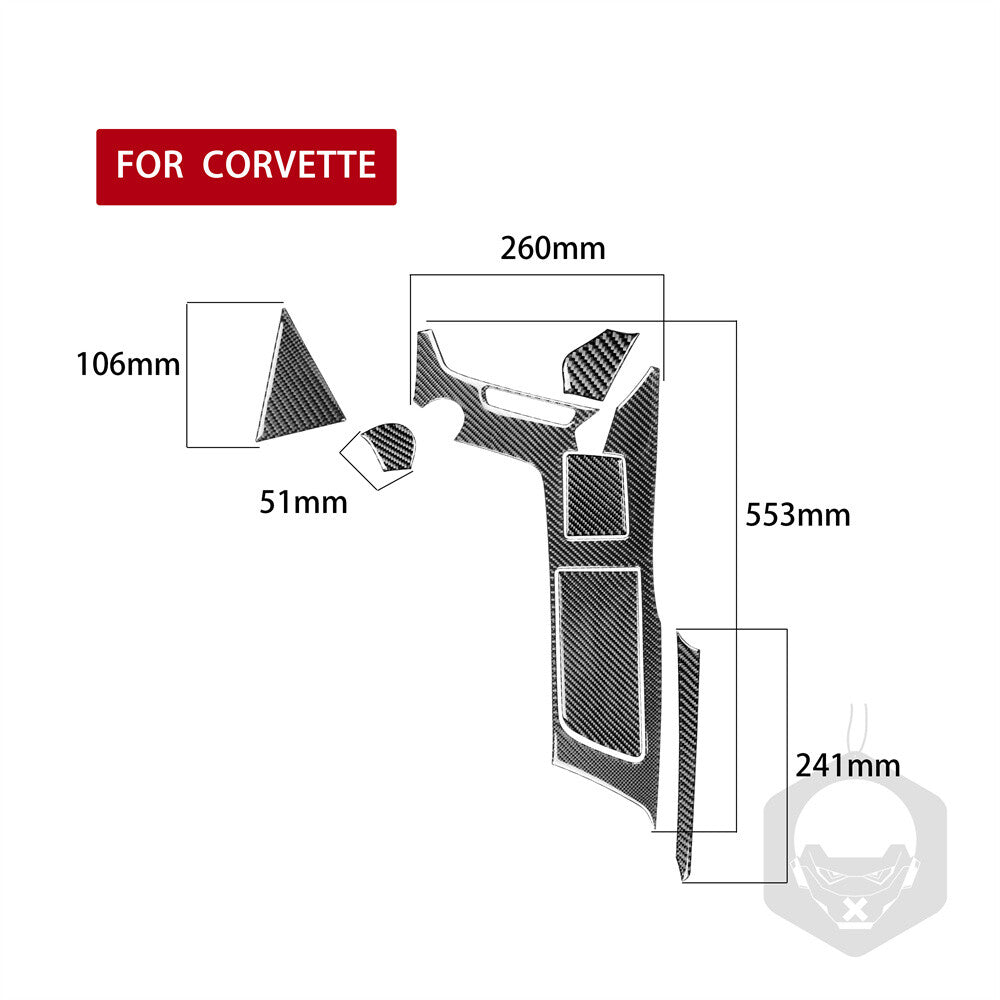 7¡ÁCarbon Fiber Gear Shift Cup Holder Panel Cover for Chevrolet for Corvette C7 14-19