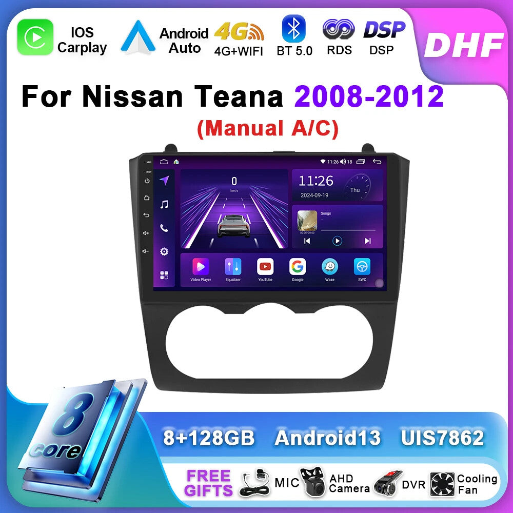 for Nissan Teana for Altima 2008-2012 Android CarPlay Car Radio Screen GPS Player