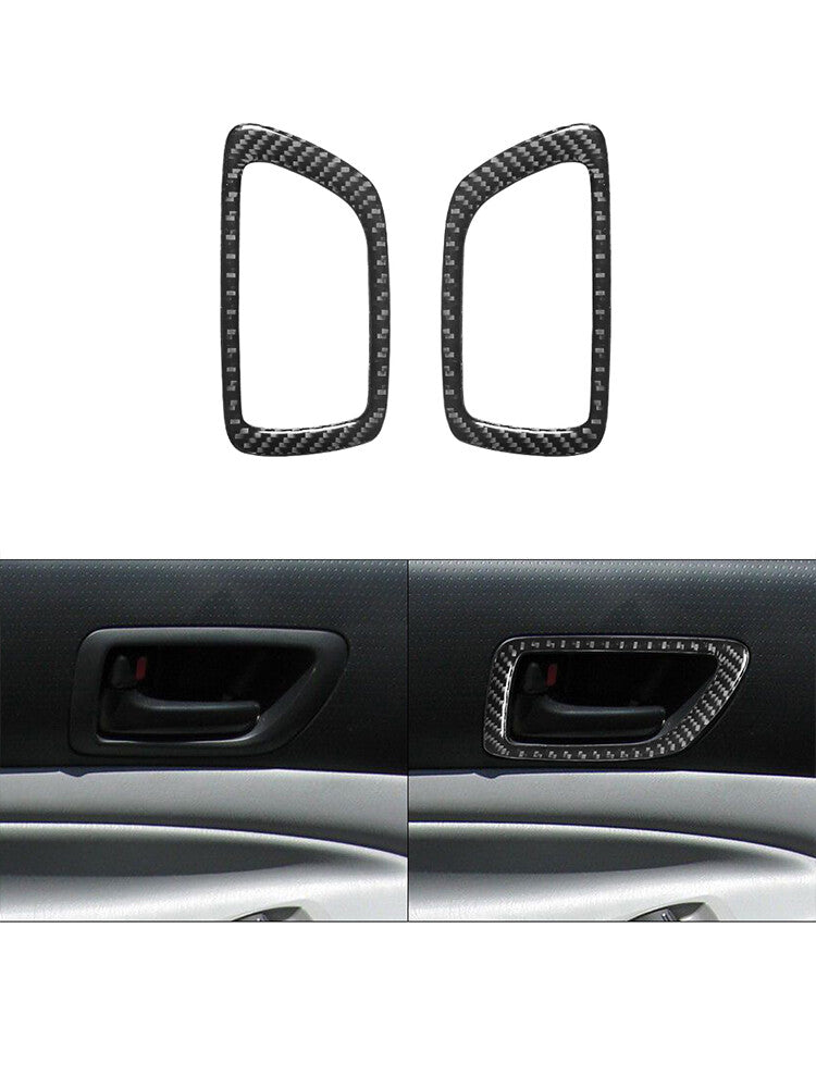 for Toyota Tacoma 2012-2015 2Pcs Rear Door Inner Handle Trim Cover Carbon Fiber