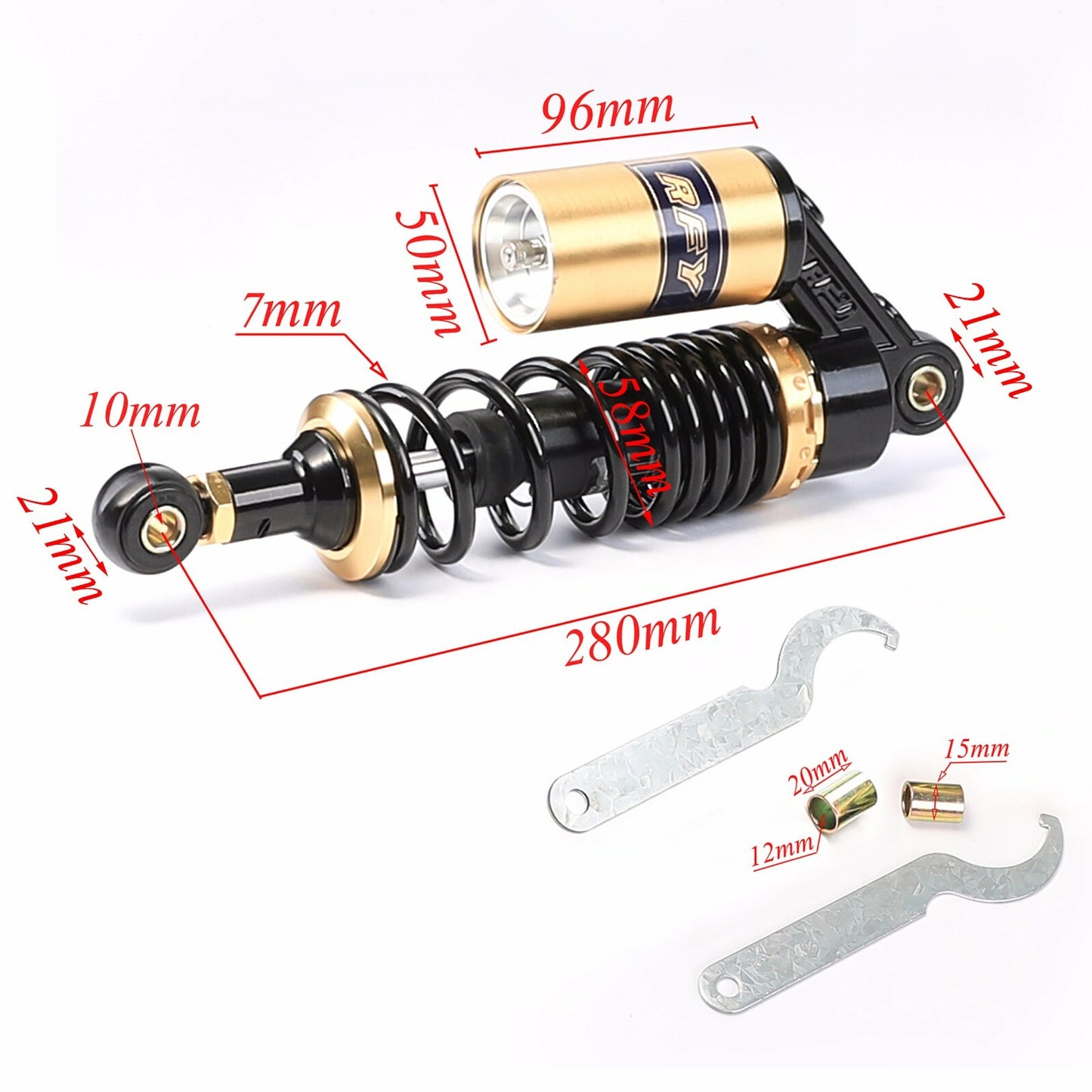280mm 11-inch rear air shock absorber suitable for motorcycles, Taodao for Honda , pit bikes, all-terrain vehicles, and four-wheelers.