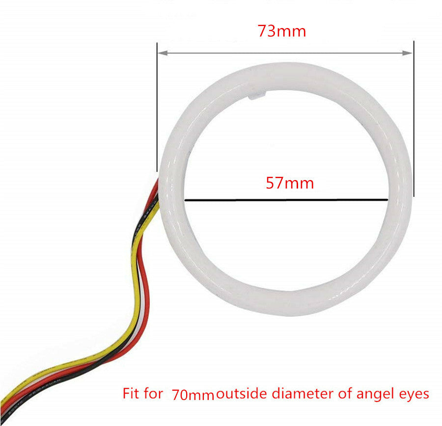 2PCS Car Headlight DRL Daytime Running Light Halo Ring Turn Signal White Yellow