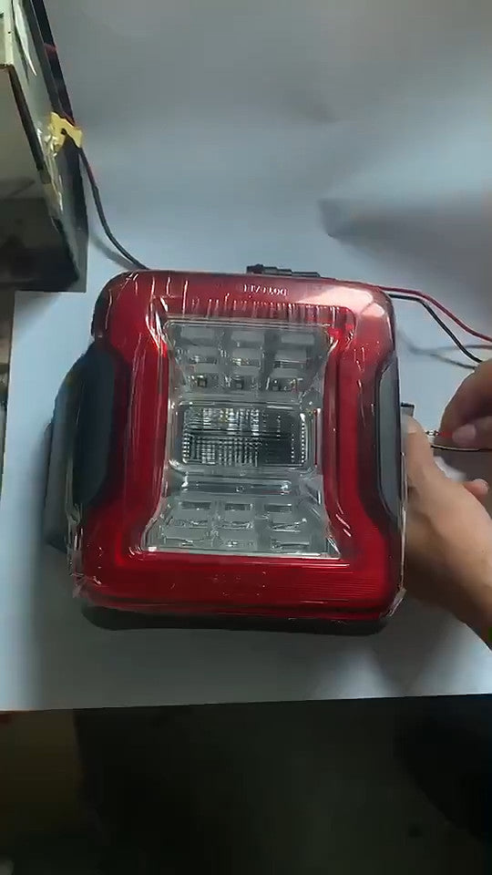 A pair of LED taillight assemblies suitable for Jeep Wranglers around 2018 models.