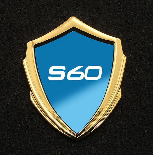 Suitable for Volvo S60 rear window cover side badge sticker decal badge, blue and gold