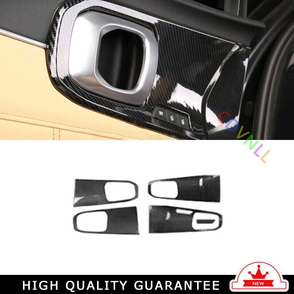 Car Inner Door Panel Frame Cover Trim 4 for Kia Sorento 2021-2022 Carbon Fiber