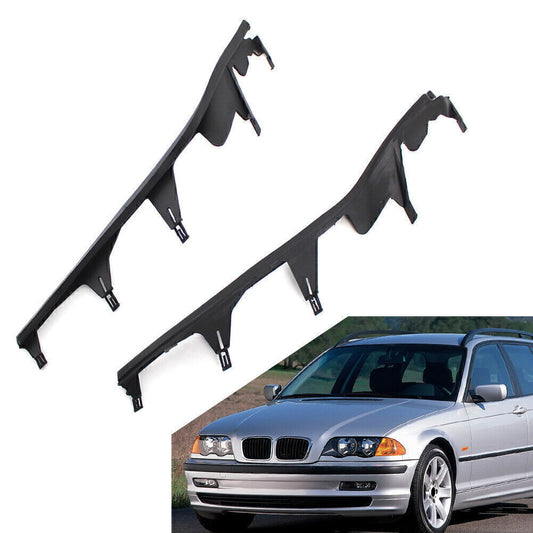 Pair Car Upper Headlight Lamp Cover Strip Trim for BMW 3 Series E46 4 Door 98-01