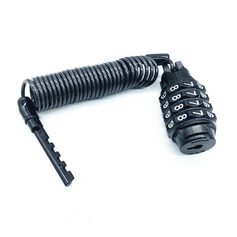 Anti-theft Helmet Lock 4 Digit Password Motorcycles Cycling Portable Cable Lock