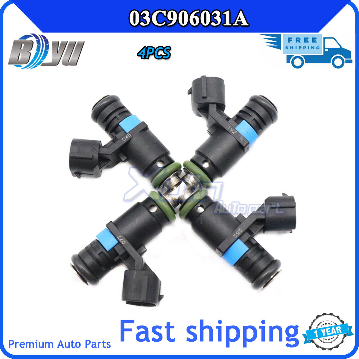 for VW for Golf Eos for Skoda Octavia for Seat Cordoba 03C906031A 4PCS Fuel Injector CN