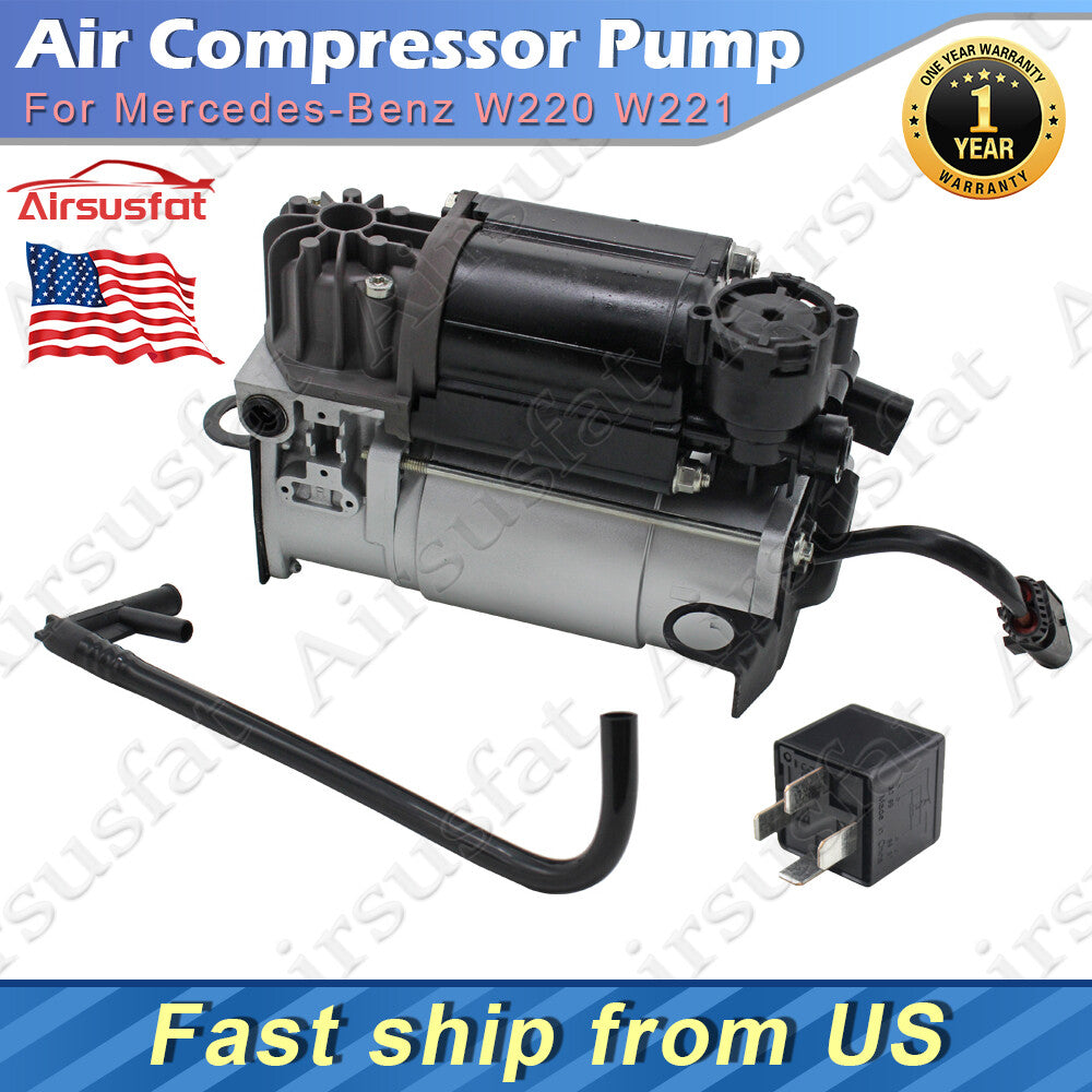 Air Compressor Pump with Relay+Air Pipe for Mercedes-Benz W220 W211 S350 W219 US