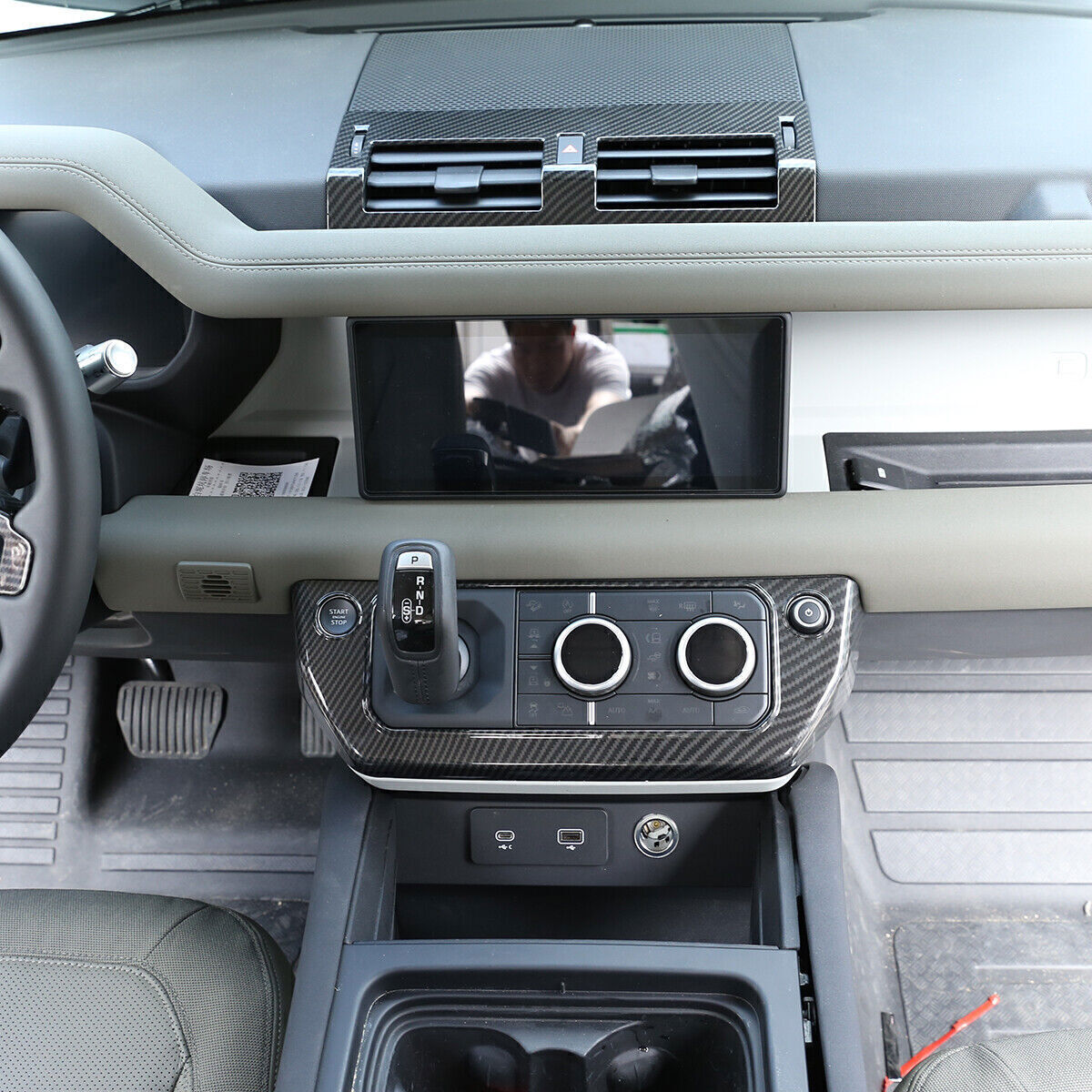 for Land Rover for Defender 20-2025 Carbon Fiber Middle Console Air Outlet Vent Trim