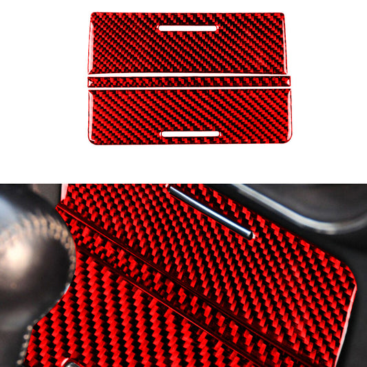 Red Carbon Fiber Storage Box Panel Cover Trim for Mitsubishi Lancer 2010-2015