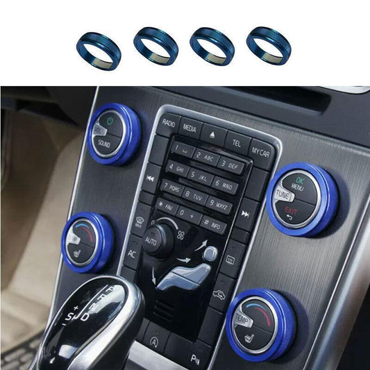 Blue Aluminium Air Conditioning Button Control Ring Trim for Volvo S60 2011-2018