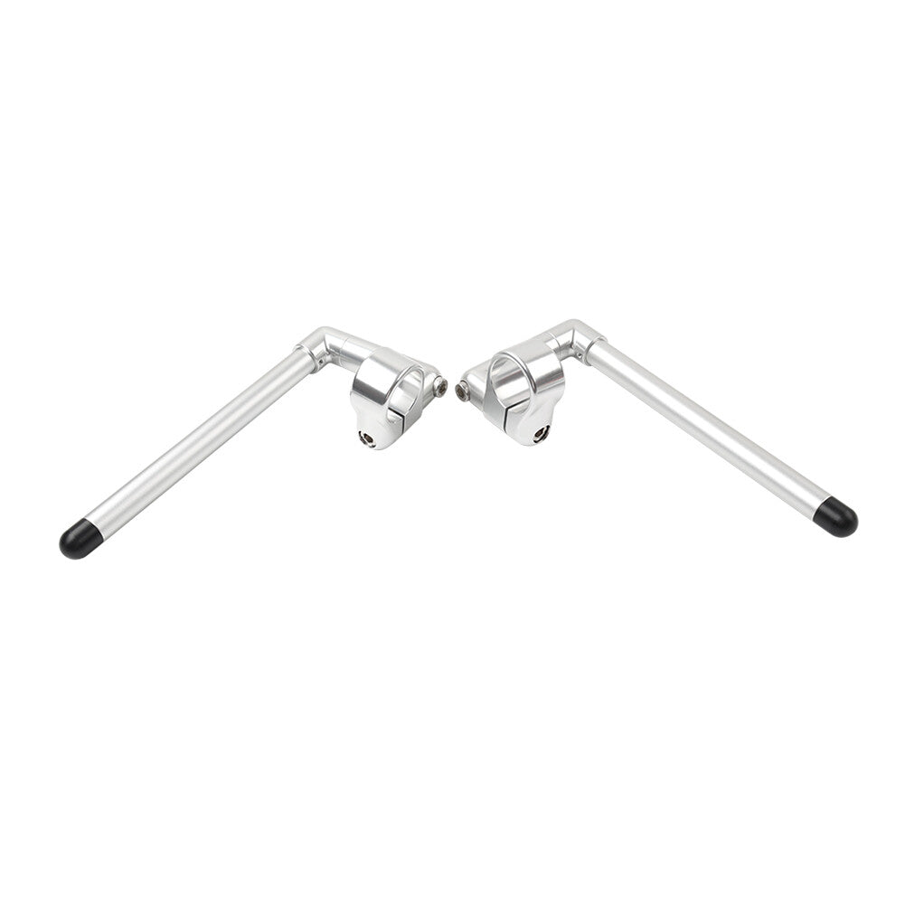43MM Cafe Racer Bars 7/8 Universal Clip-On Handlebar Fork Tube Silver