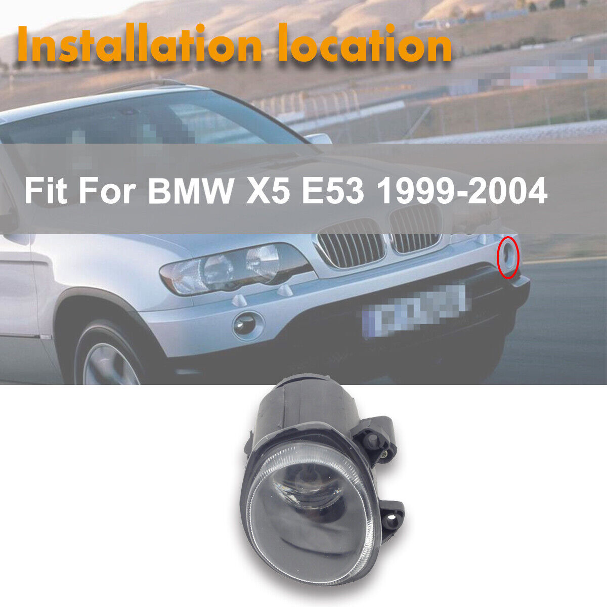 Left Side 63178409025 Front Fog Light Bumper Lamp Clear for BMW E53 X5 1999-2004