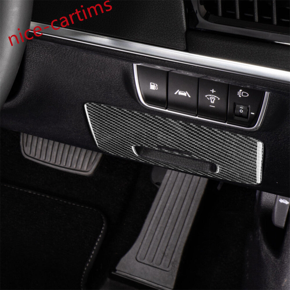 for Kia Stinger 2019+ RHD Dashboard Driver Side Fuse Box Panel Trim Carbon Fiber