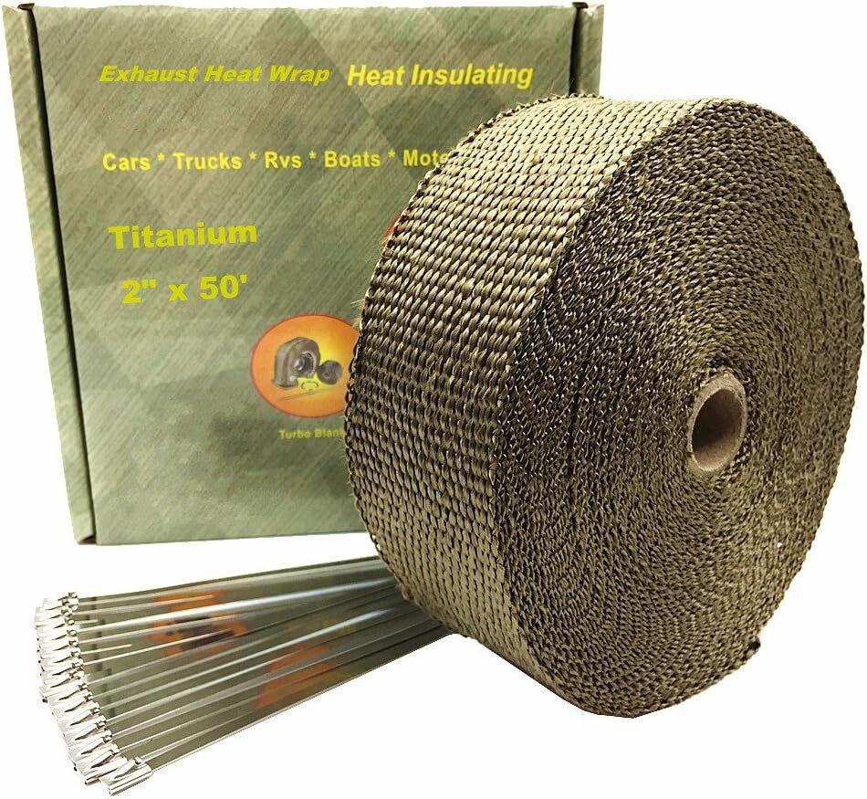 2-inch x 50-foot titanium exhaust heat-wrapping roller for motorcycle fiberglass heat insulation tape