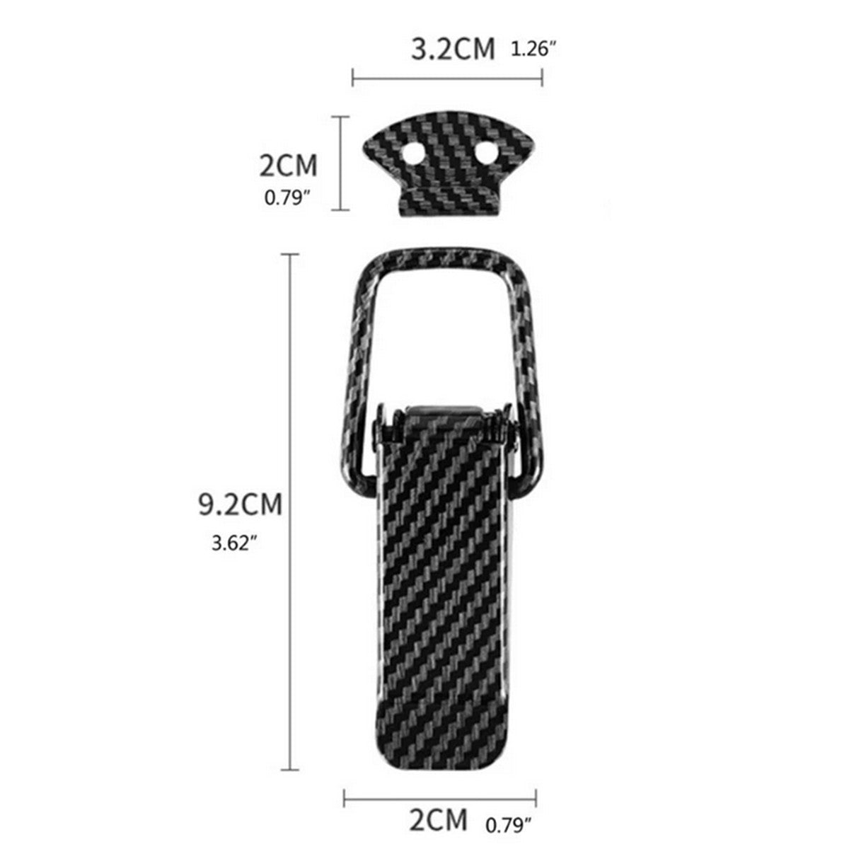 Car Truck Bumper Clip Security Hook Lock Fast Release Fastener Carbon Fiber Look