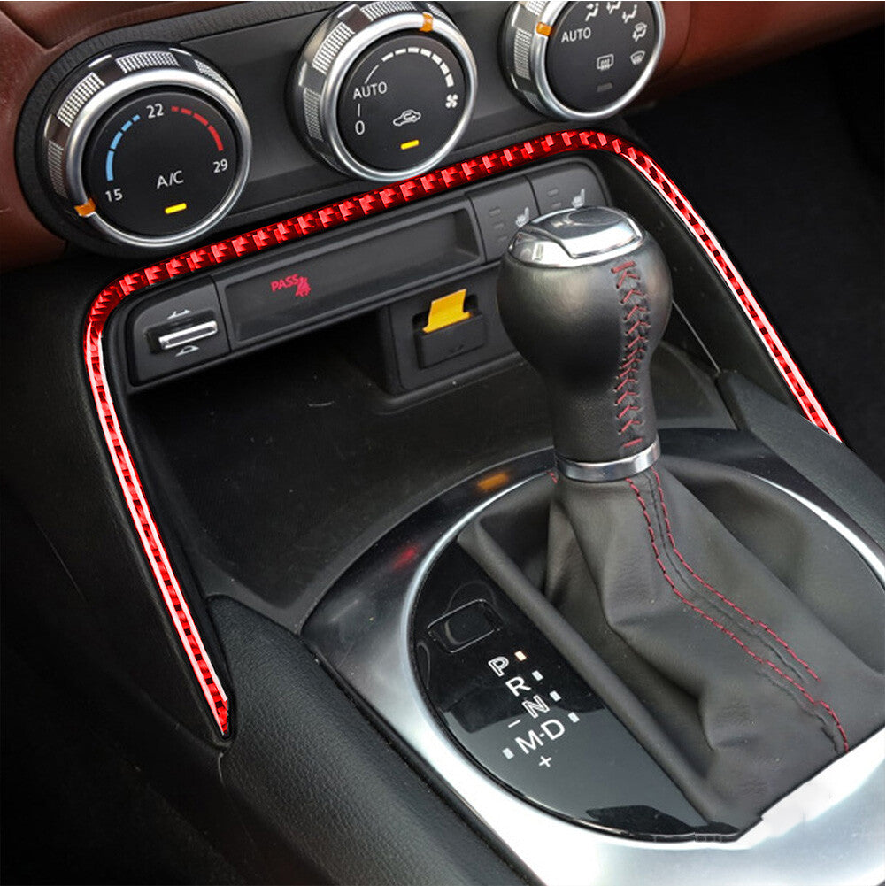 Interior Central AC Lower Frame Carbon Fiber Trim for Mazda MX-5 Miata 16-20 Red