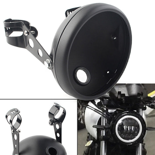 Matte Black Headlight 7-Inch Retro LED Headlight Shell for Harley Motorcycle