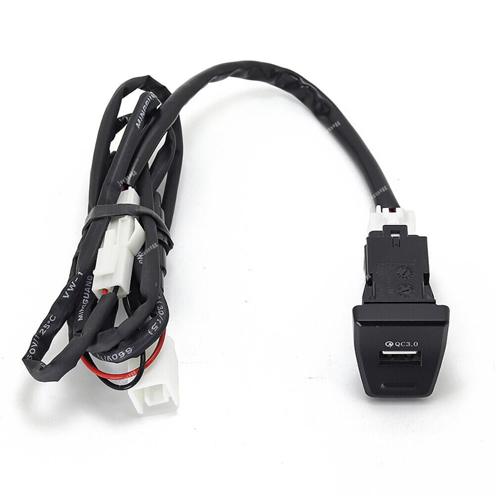 Car Interior QC3.0 AUX USB Fast Charger Switch Cable for Toyota RAV4 2019-2020