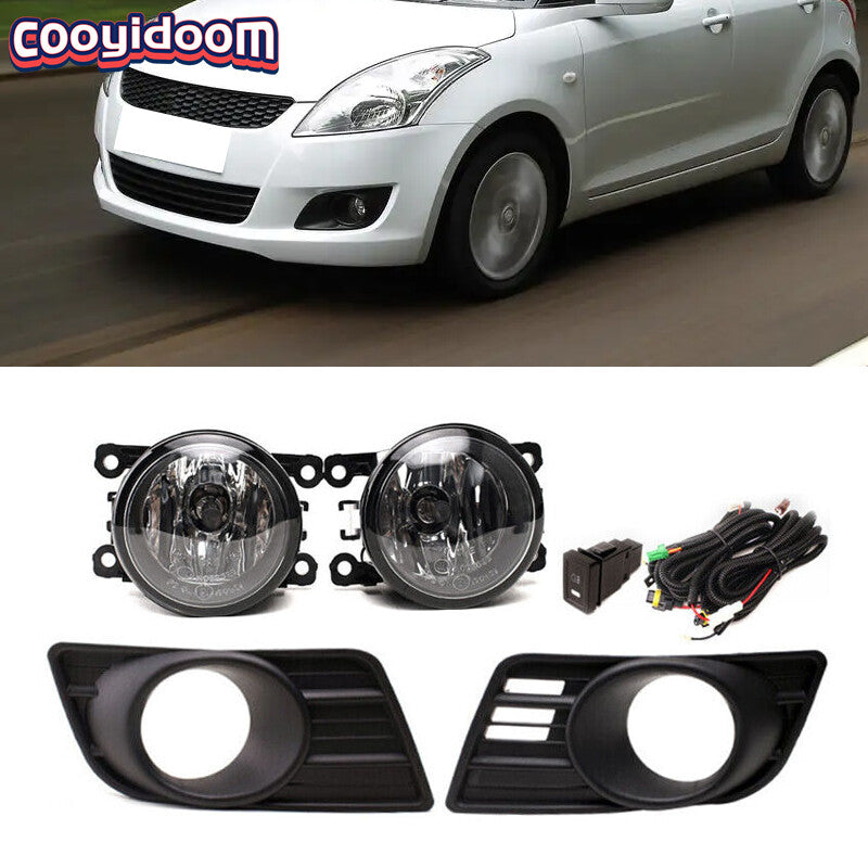 1Set Front Fog Light + Fog lamp Bezel Cover for Suzuki for Swift 2007-2010