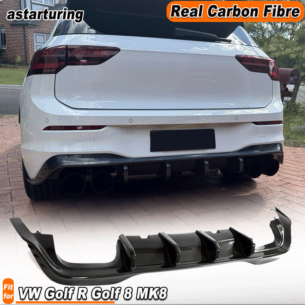 for Volkswagen for VW for Golf R for Golf 8 MK8 2021-23 Real Carbon Rear Bumper Diffuser Lip
