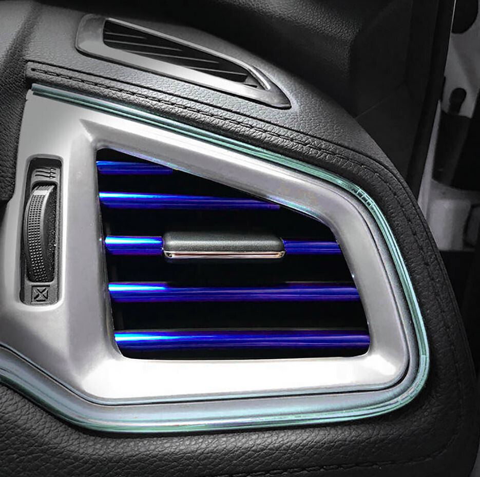 10-piece car air conditioning socket decorative molded trim strip in blue for Mercedes-Benz