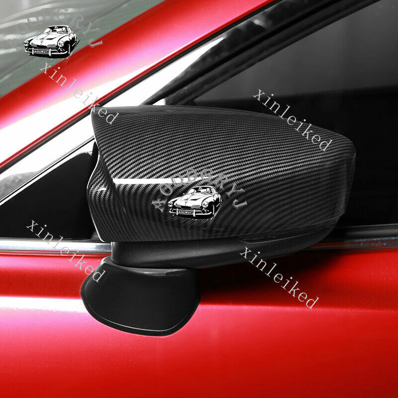 Carbon fiber textured for Mazda 3 Axela 17-2018 Side Mirror Cover Rear-view Caps