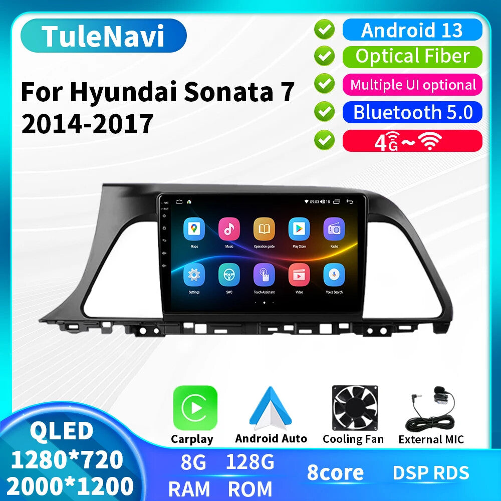 for Hyundai Sonata 7 2014-2017 Car Radio CarPlay Stereo GPS Video Player Screen