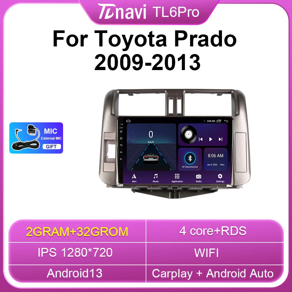 2009-13 for Toyota for Land Cruiser Prado 150 GPS Car Radio Multimedia Video 2G+32GB