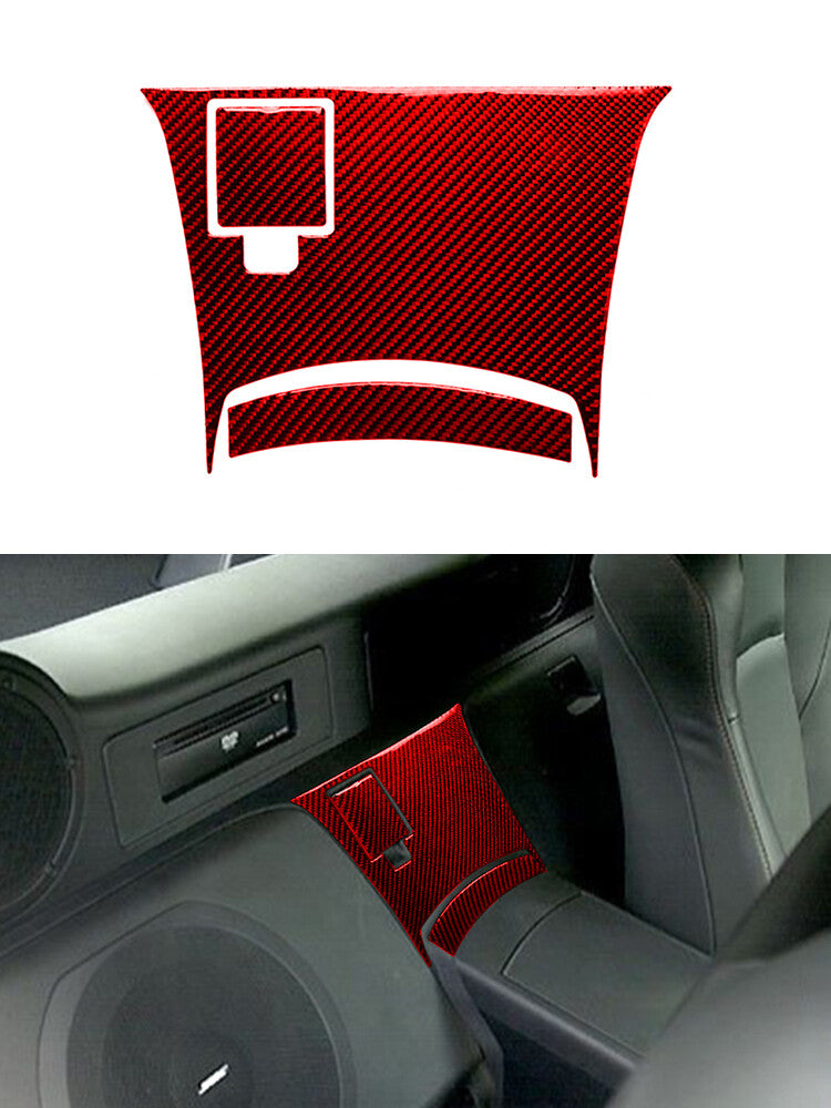Red Rear Center Console Frame Trim Cover Carbon Fiber for Nissan 350Z 2006-2009