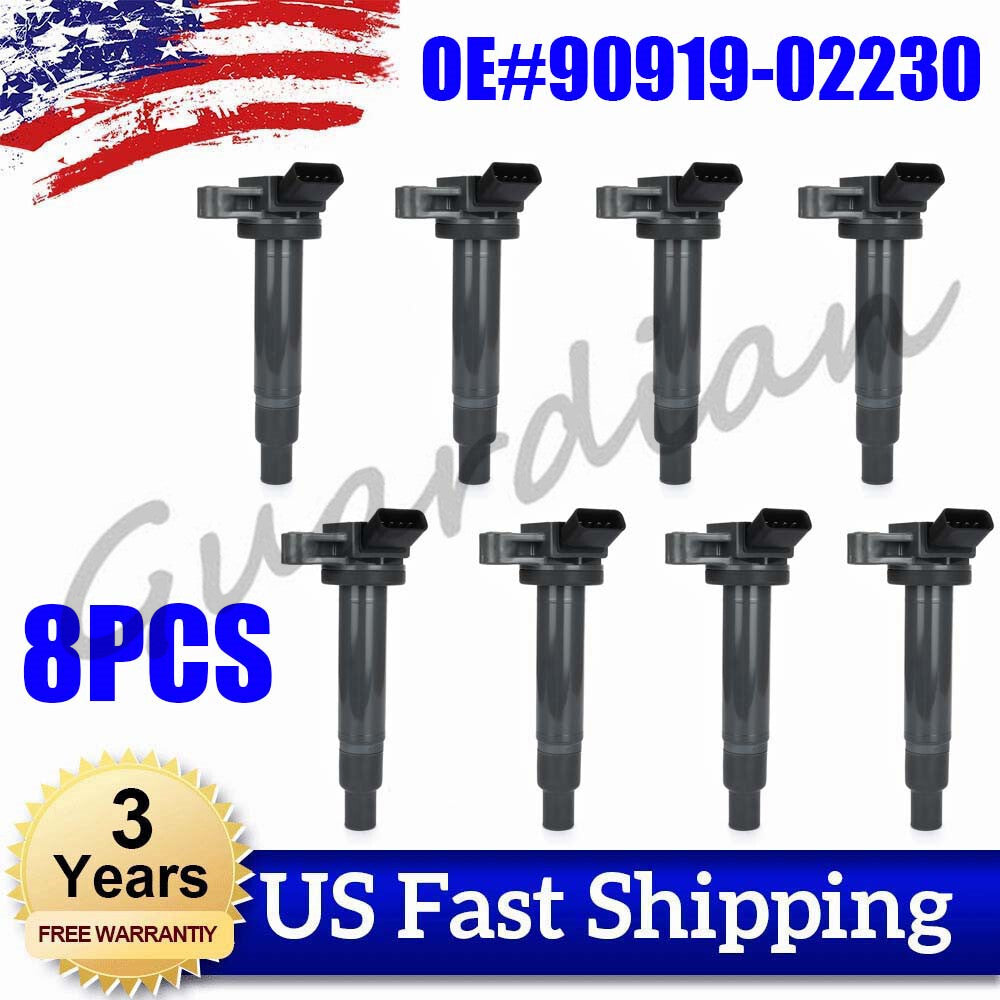 8x 90919-02230 Ignition Coil for TOYOTA for LAND CRUISER 4RUNNER for LEXUS SC430 GS430